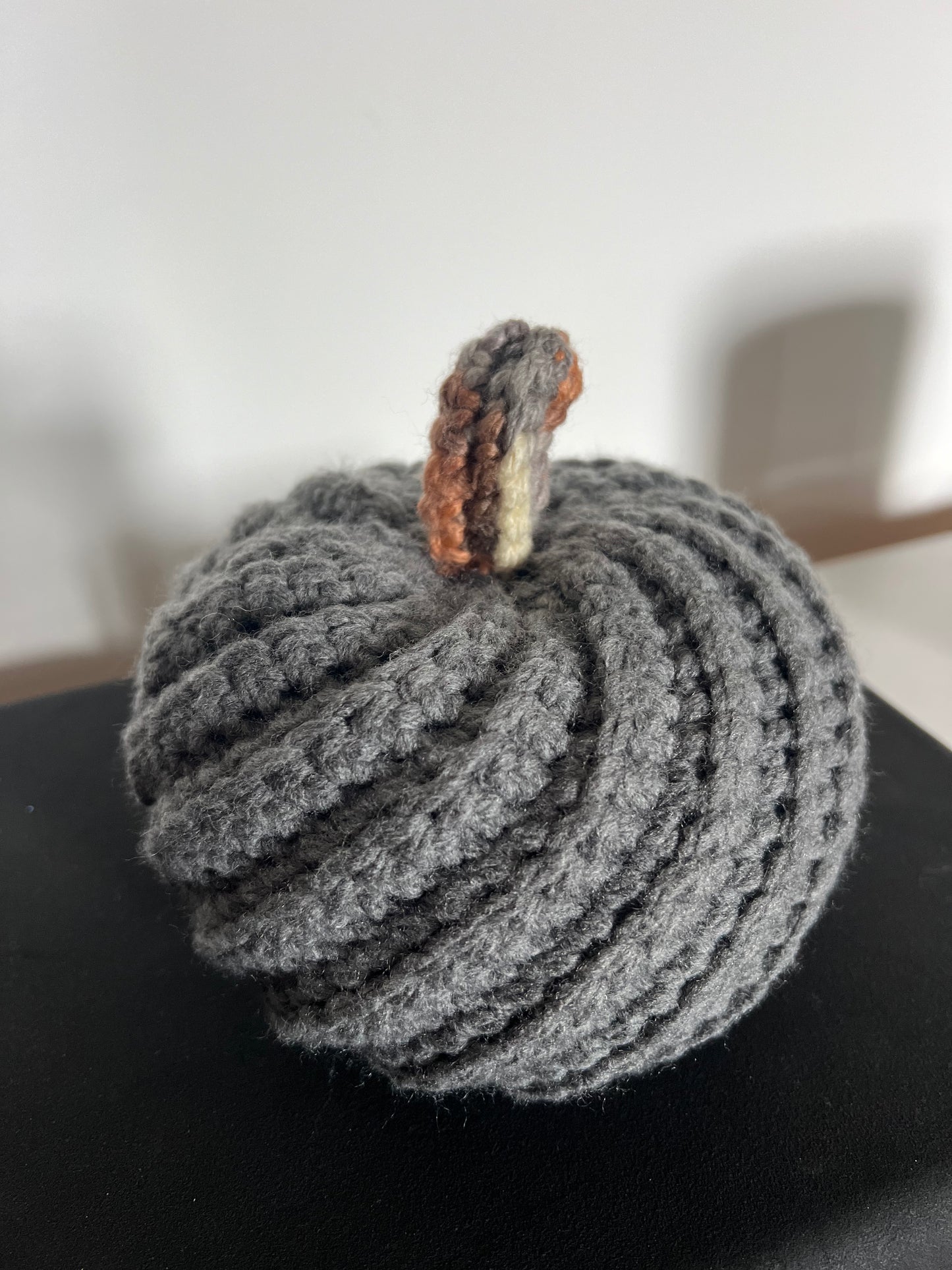 Crocheted Pumpkin - Grey - Med