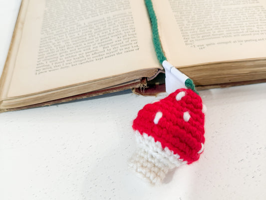 Crocheted Mushroom Bookmark
