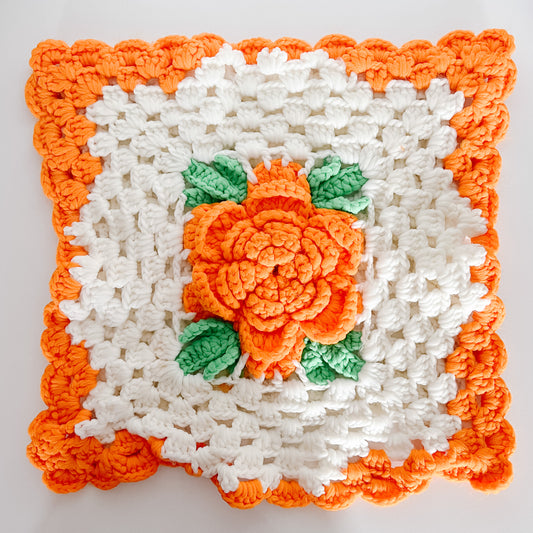 Orange Flower Pillow Cover
