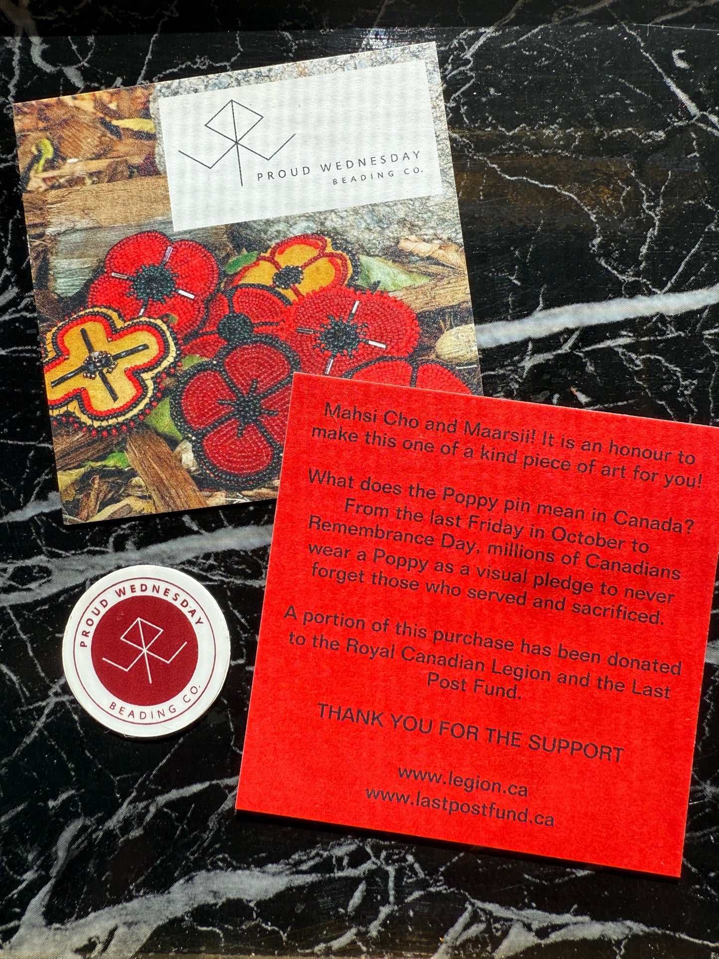 Proud Wednesday Beaded Poppy