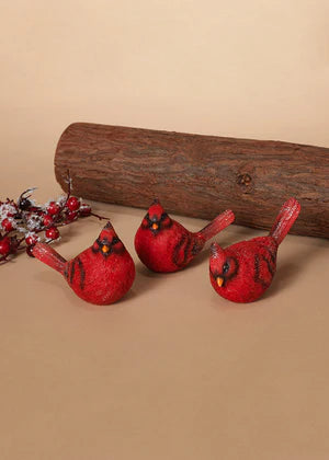 Red Cardinal Birds 4.3” (Set of 3)