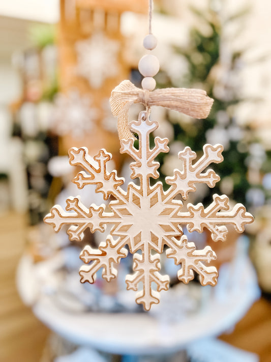 Wooden Snowflake Ornament (A)