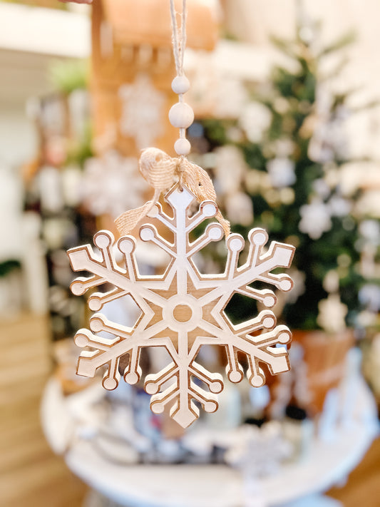 Wooden Snowflake Ornament (B)