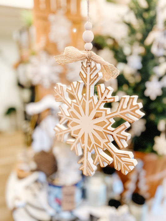 Wooden Snowflake Ornament (C)