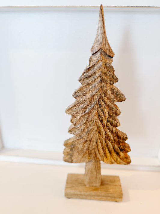 Natural Wooden Tree on Base - Lg