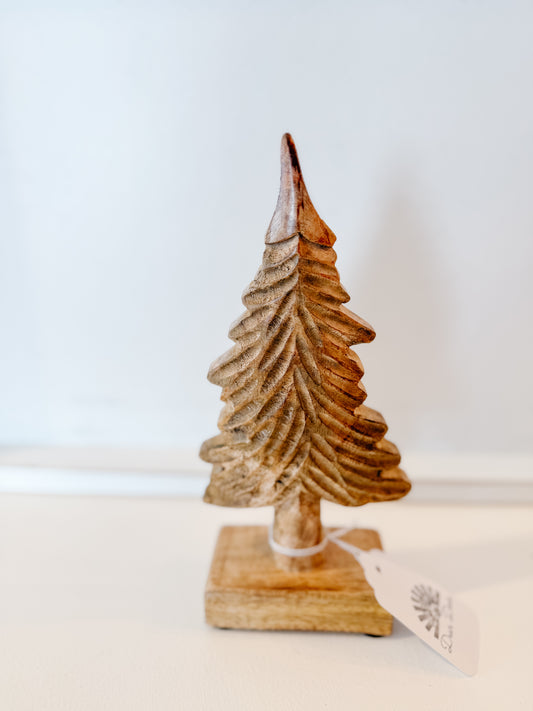 Natural Wooden Tree on Base - Sm