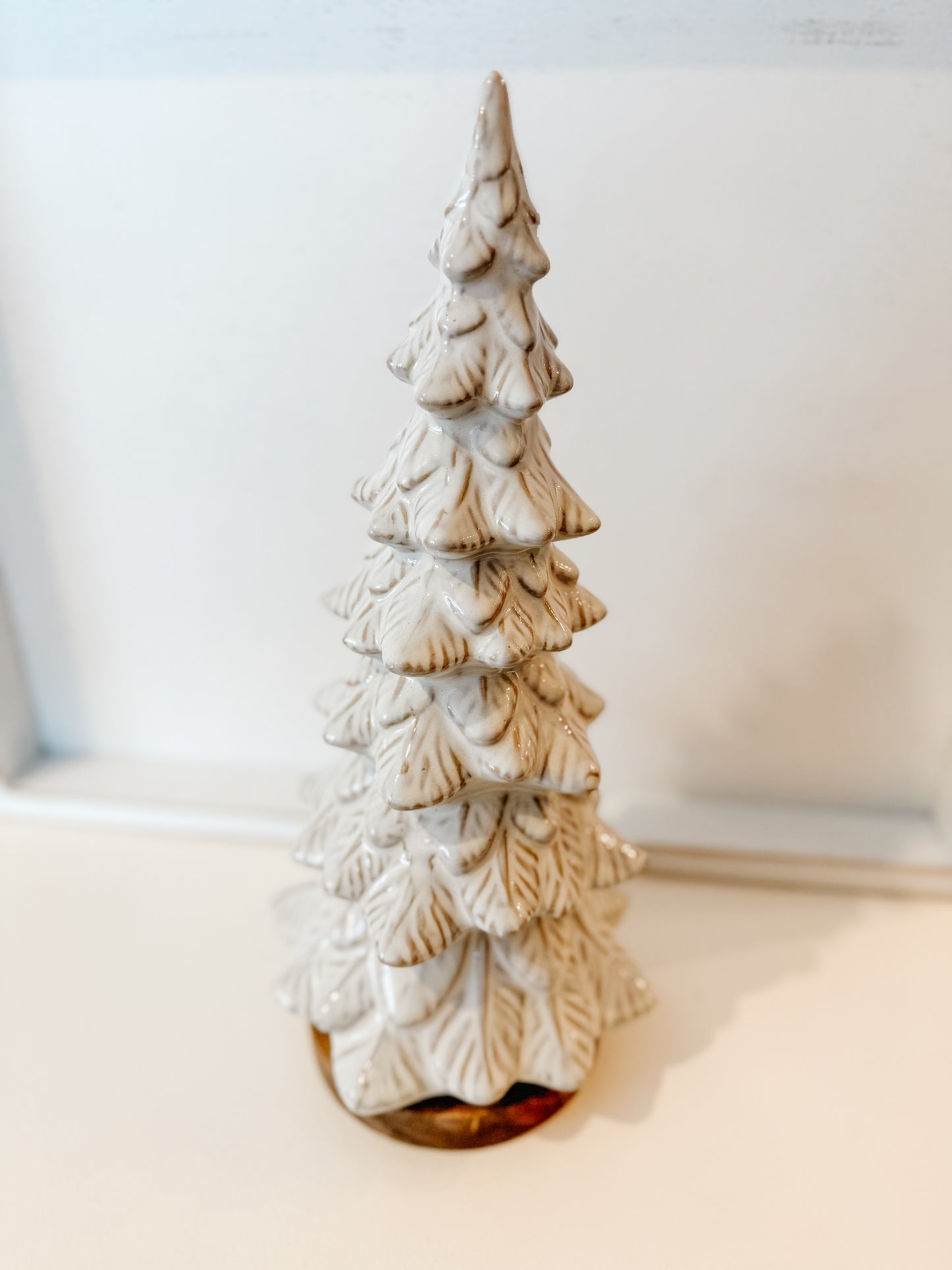 Porcelain Tree with Wood Base - Lg