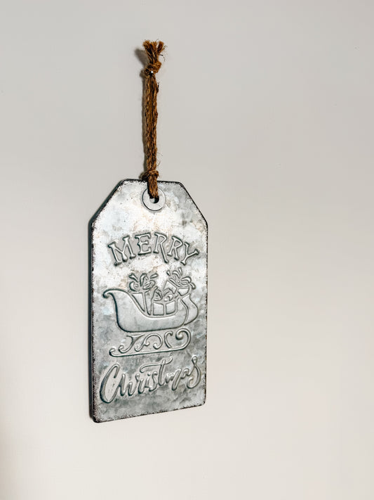 Merry Christmas Metal Tag