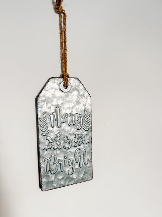 Merry and Bright Metal Tag