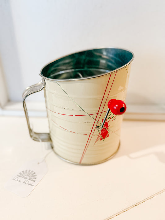 Vintage Red/Green Flour Sifter