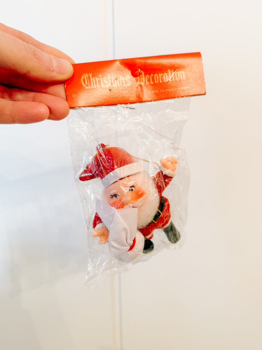 Vintage Santa Ornament - White
