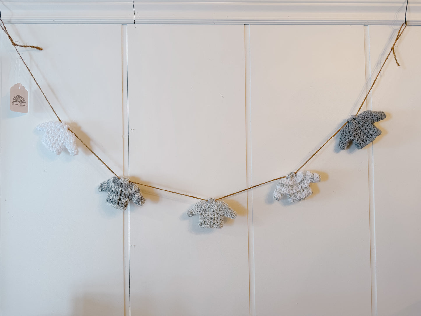 Crocheted Sweater Garland - Grey