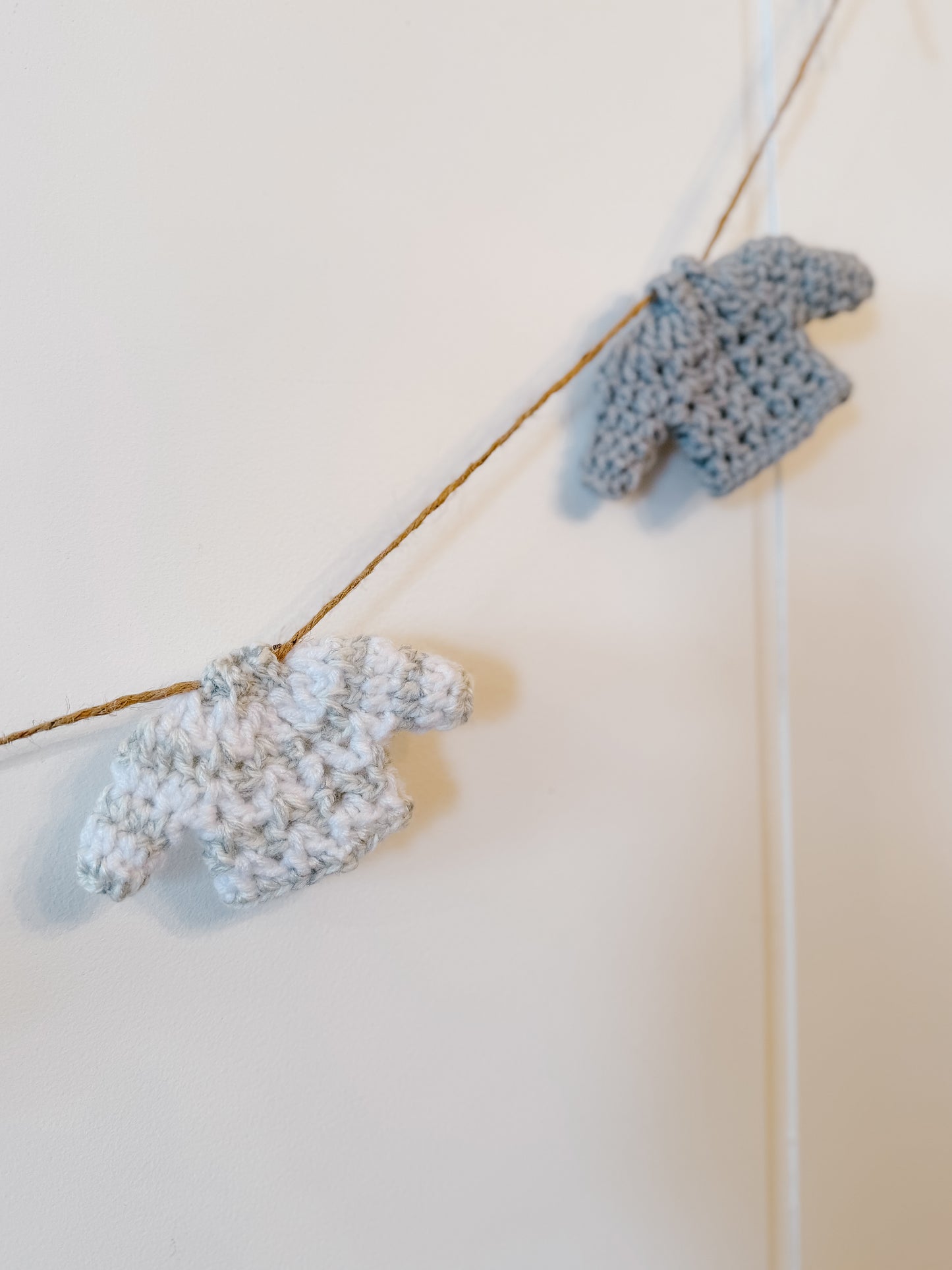 Crocheted Sweater Garland - Grey
