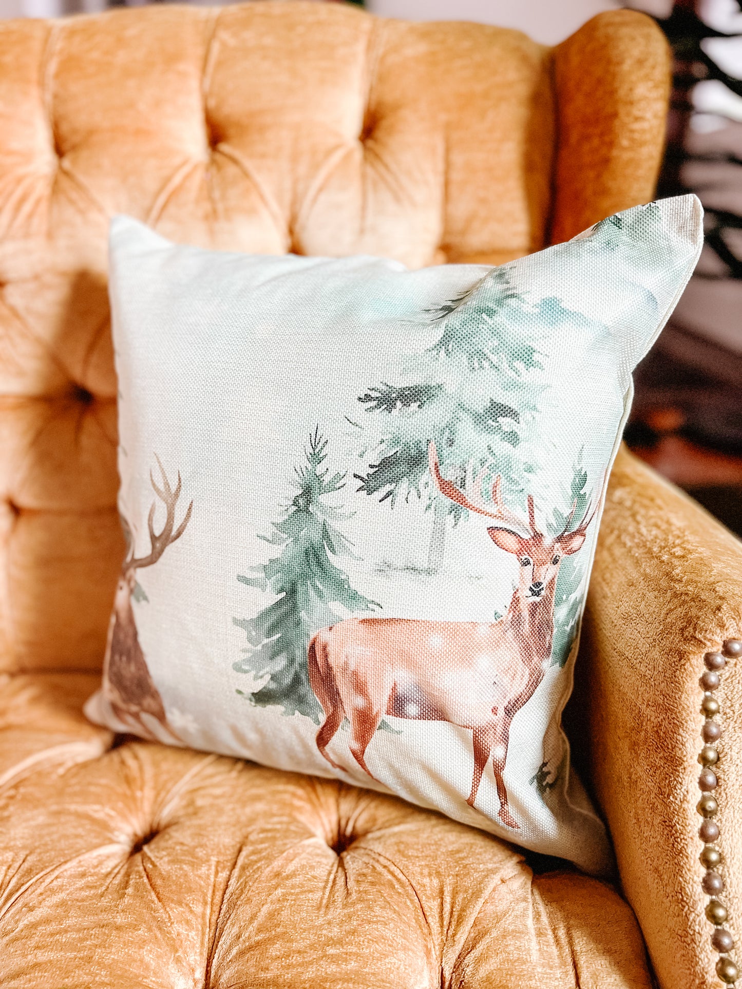 “Deer Among the Trees” Pillow