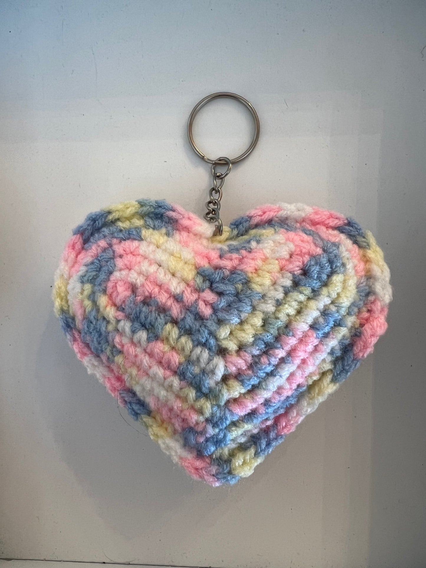 Crocheted Heart Key Chain