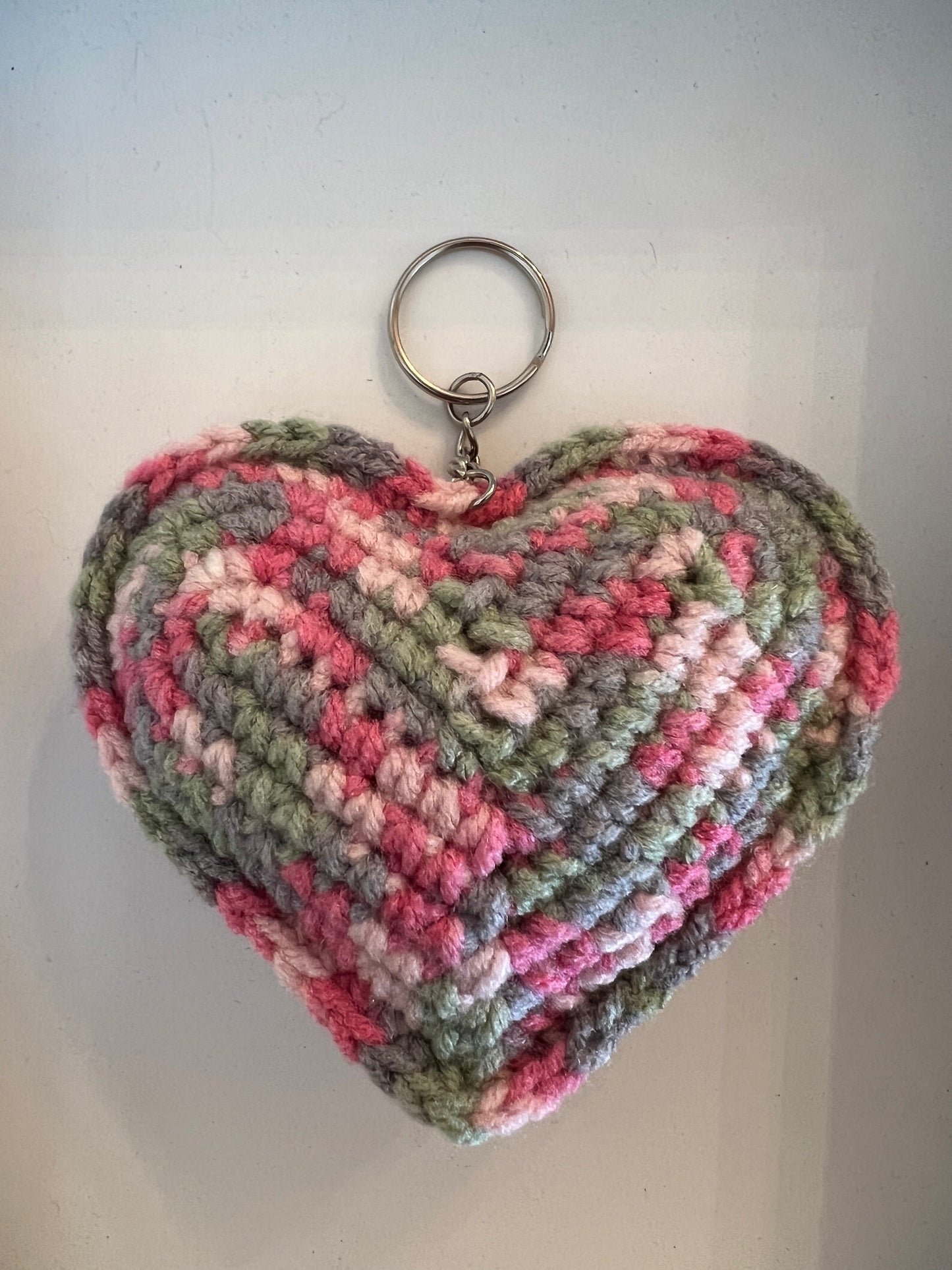 Crocheted Heart Key Chain