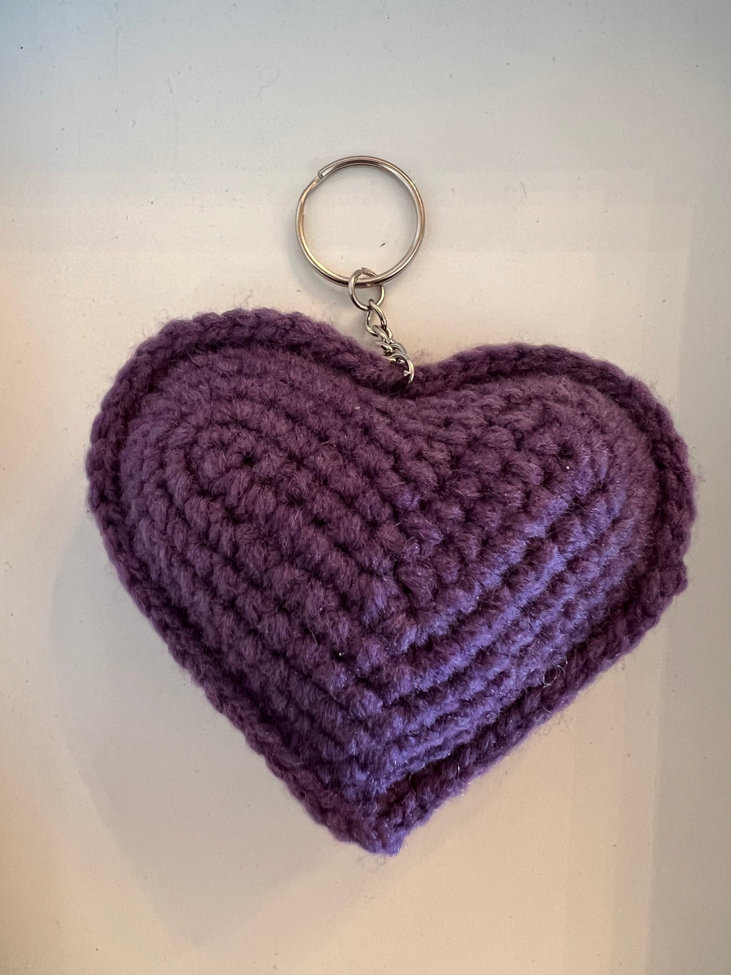 Crocheted Heart Key Chain