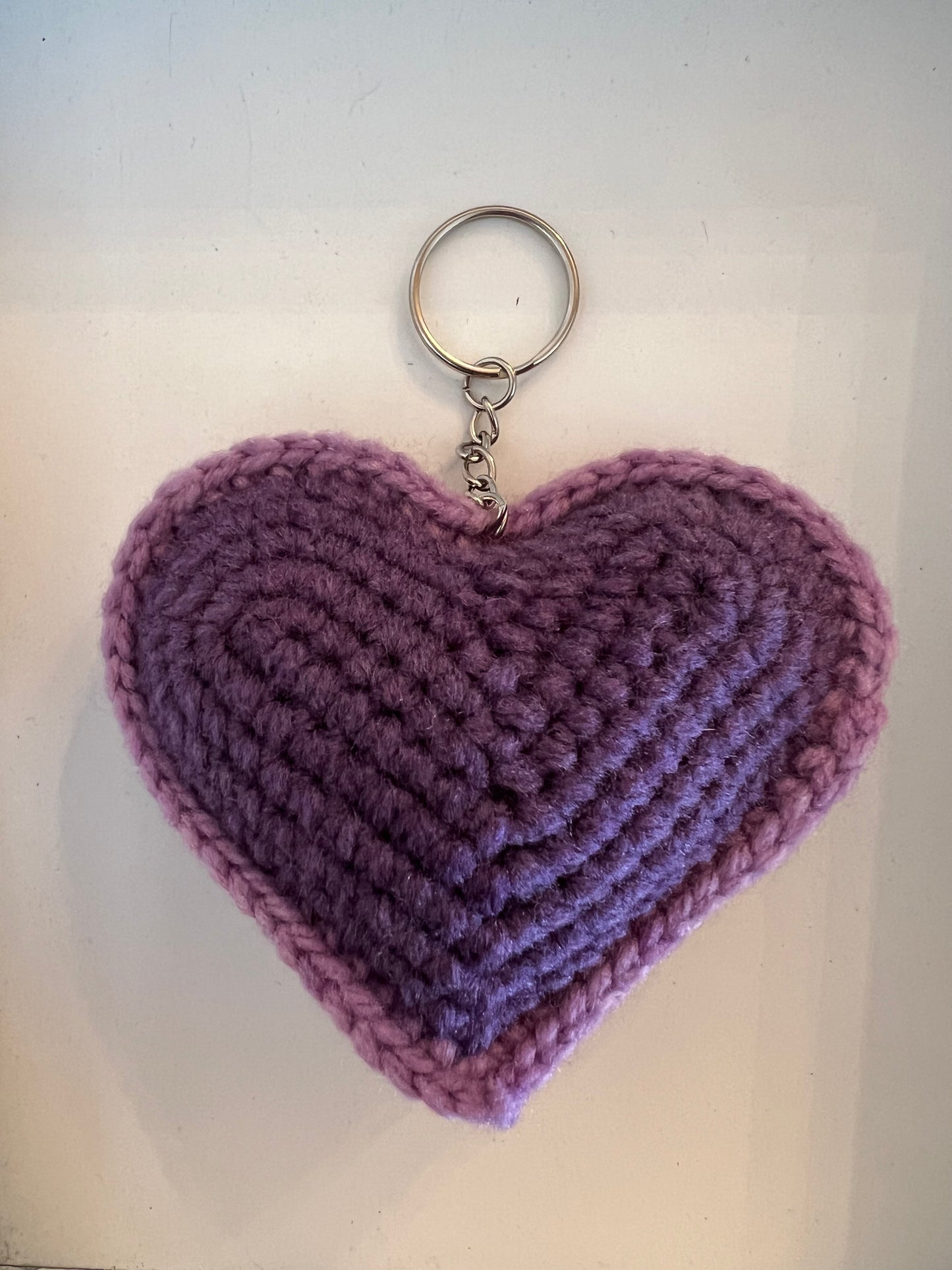 Crocheted Heart Key Chain