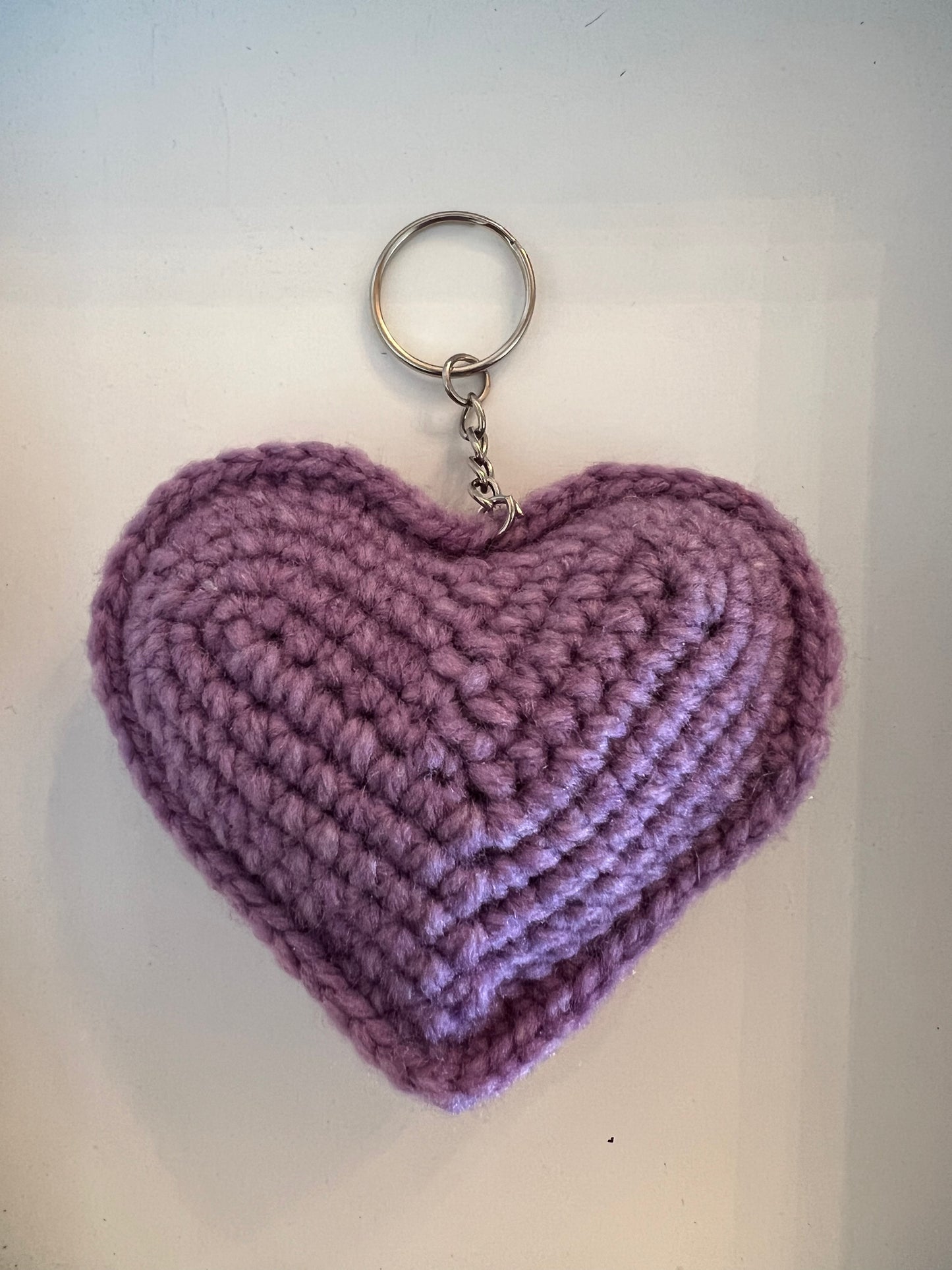 Crocheted Heart Key Chain