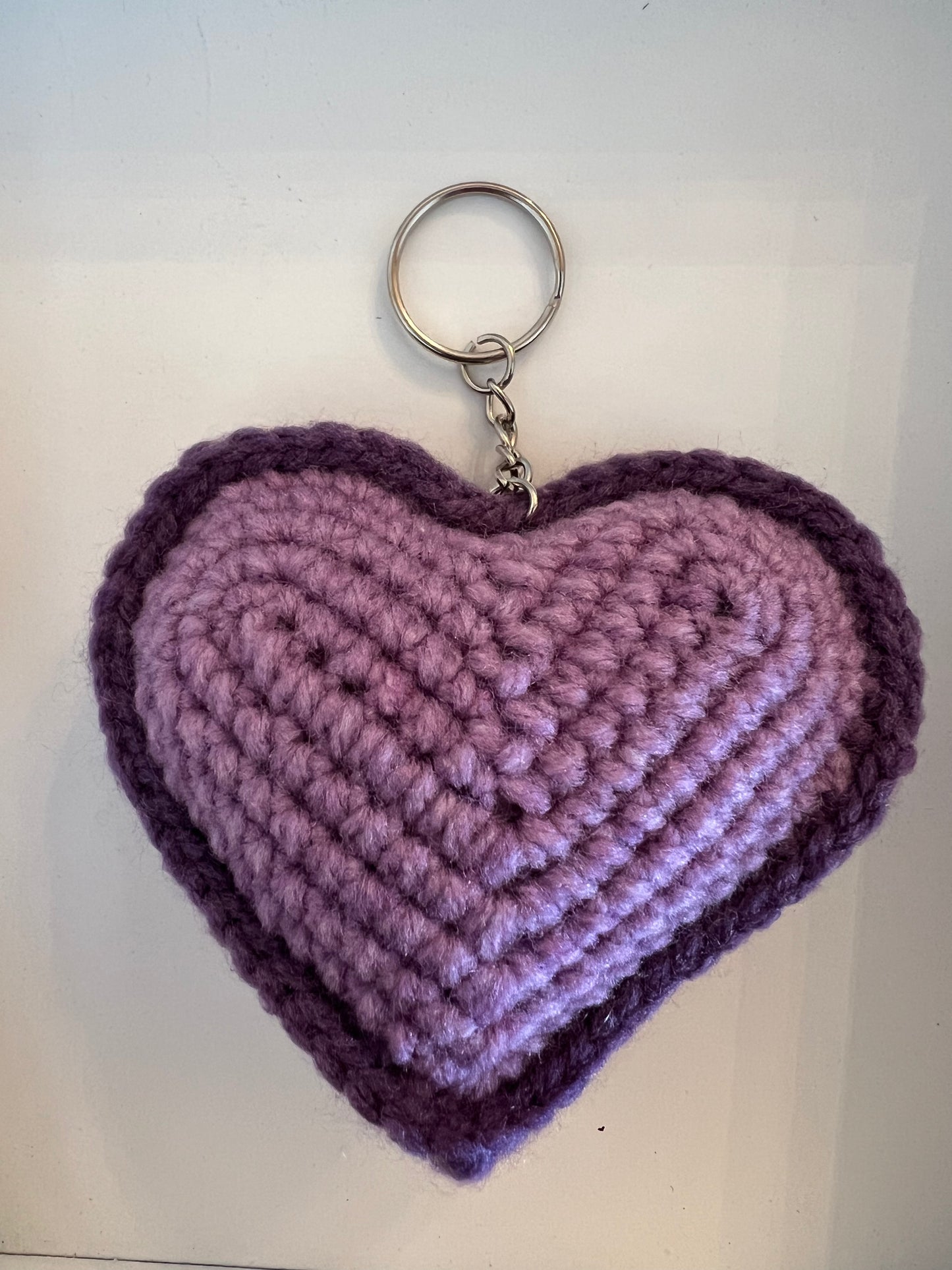 Crocheted Heart Key Chain