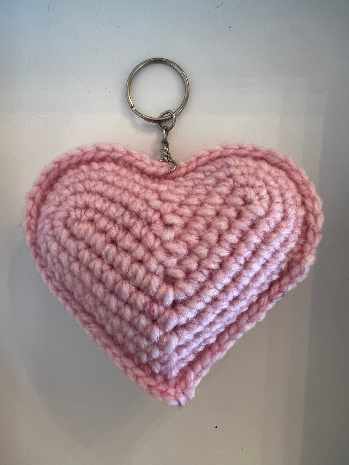 Crocheted Heart Key Chain