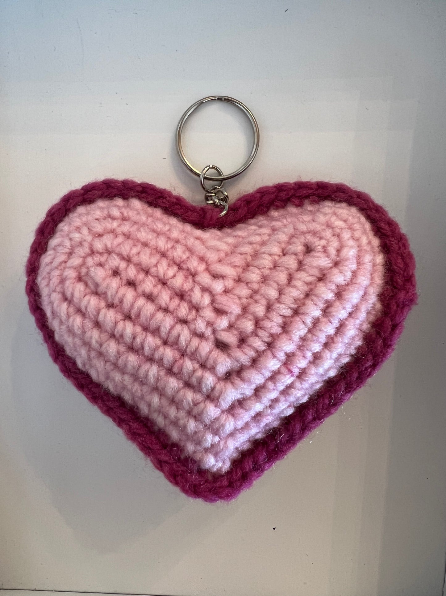 Crocheted Heart Key Chain