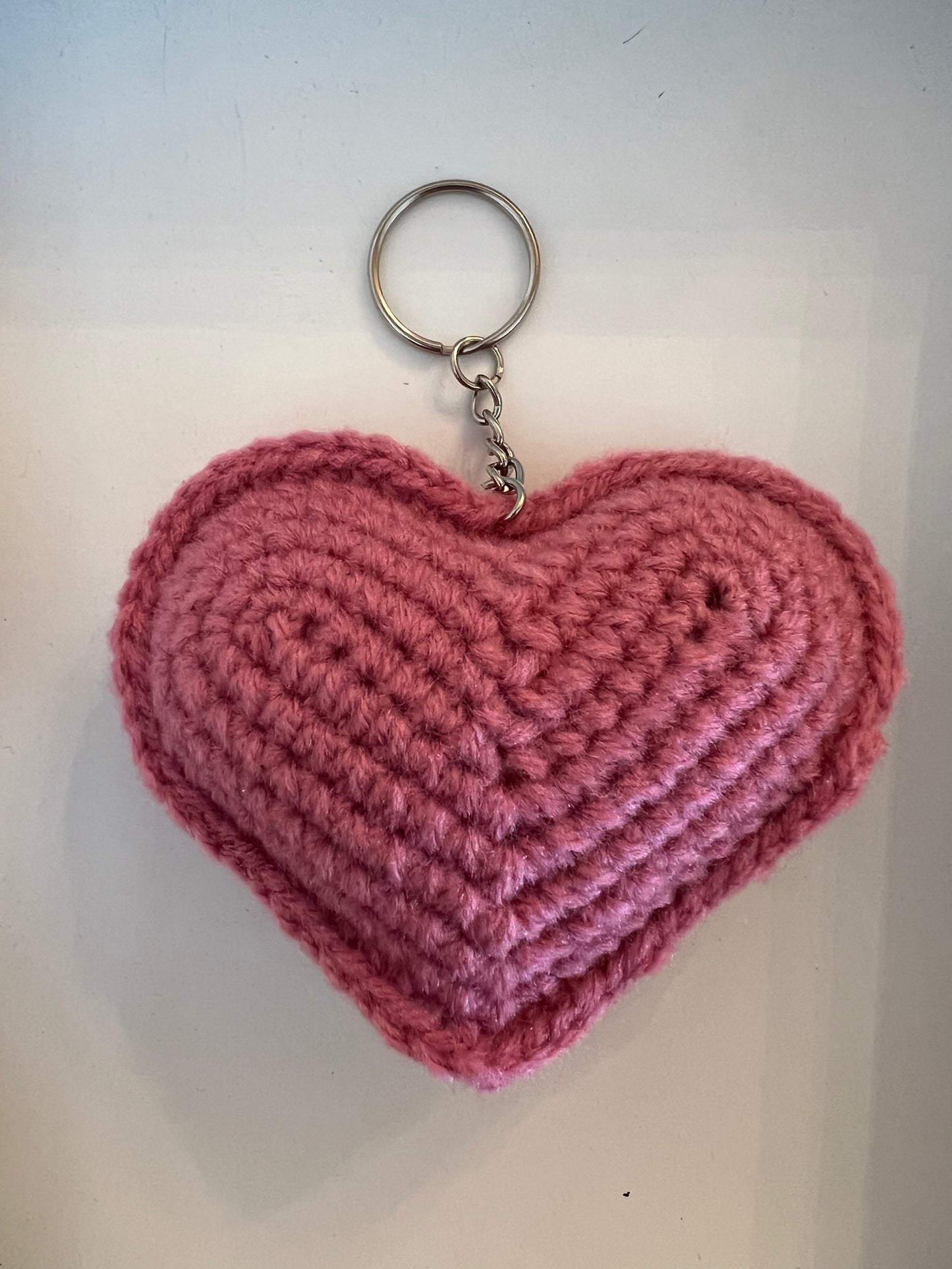 Crocheted Heart Key Chain