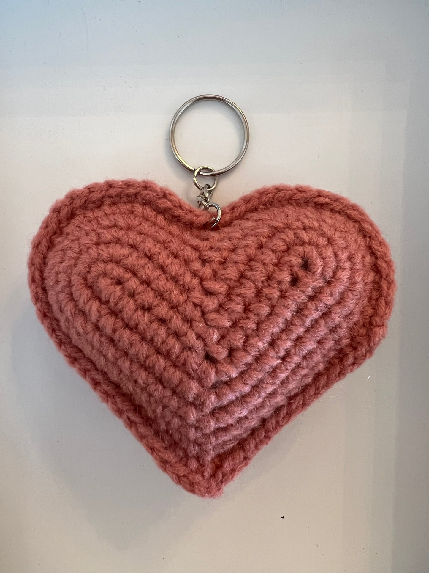 Crocheted Heart Key Chain