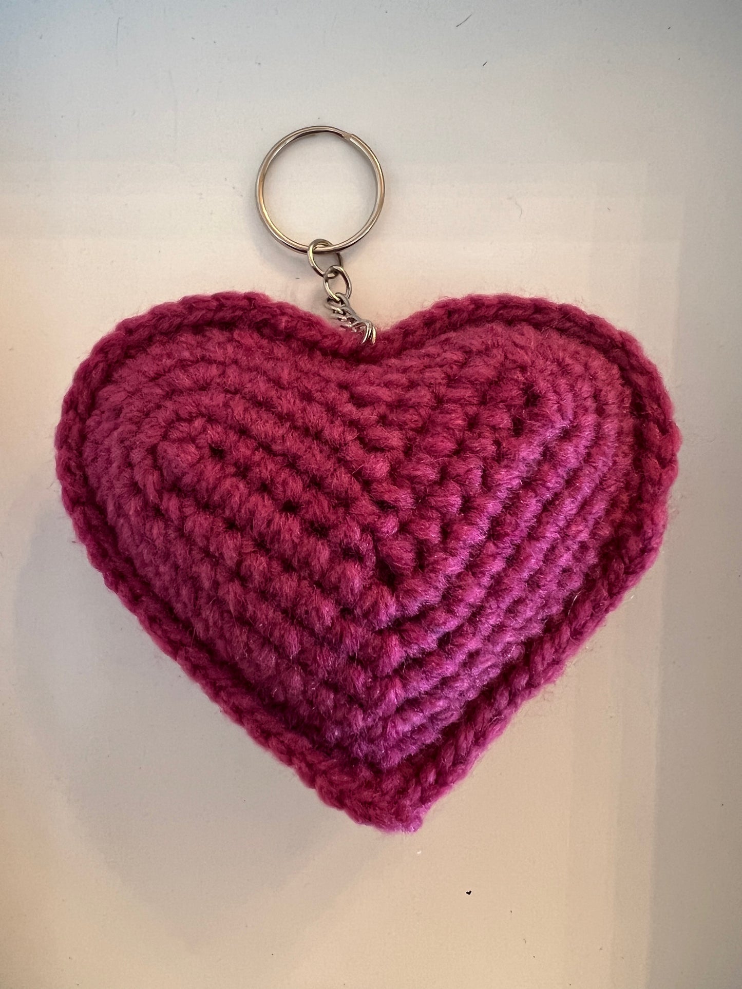 Crocheted Heart Key Chain