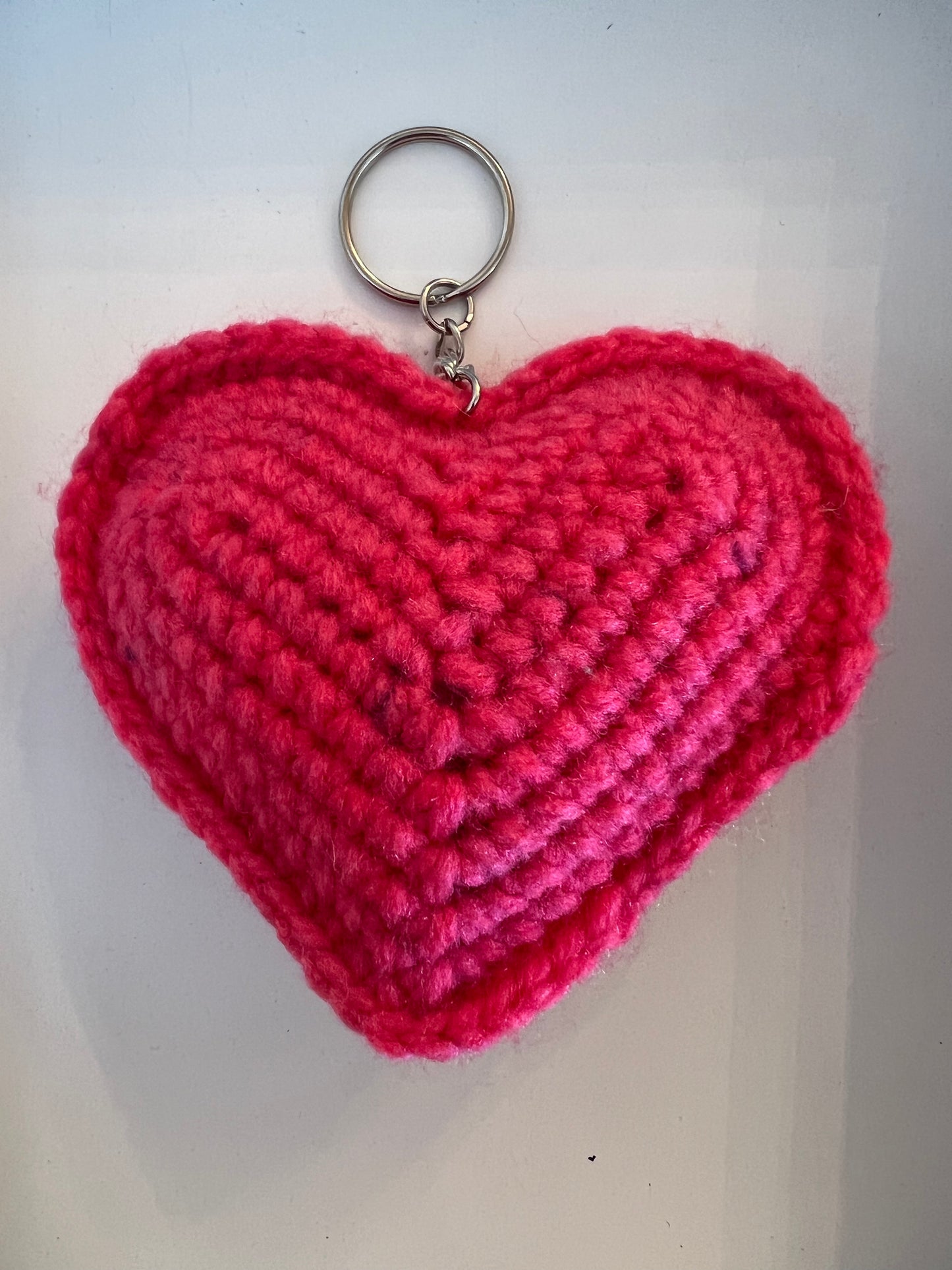 Crocheted Heart Key Chain