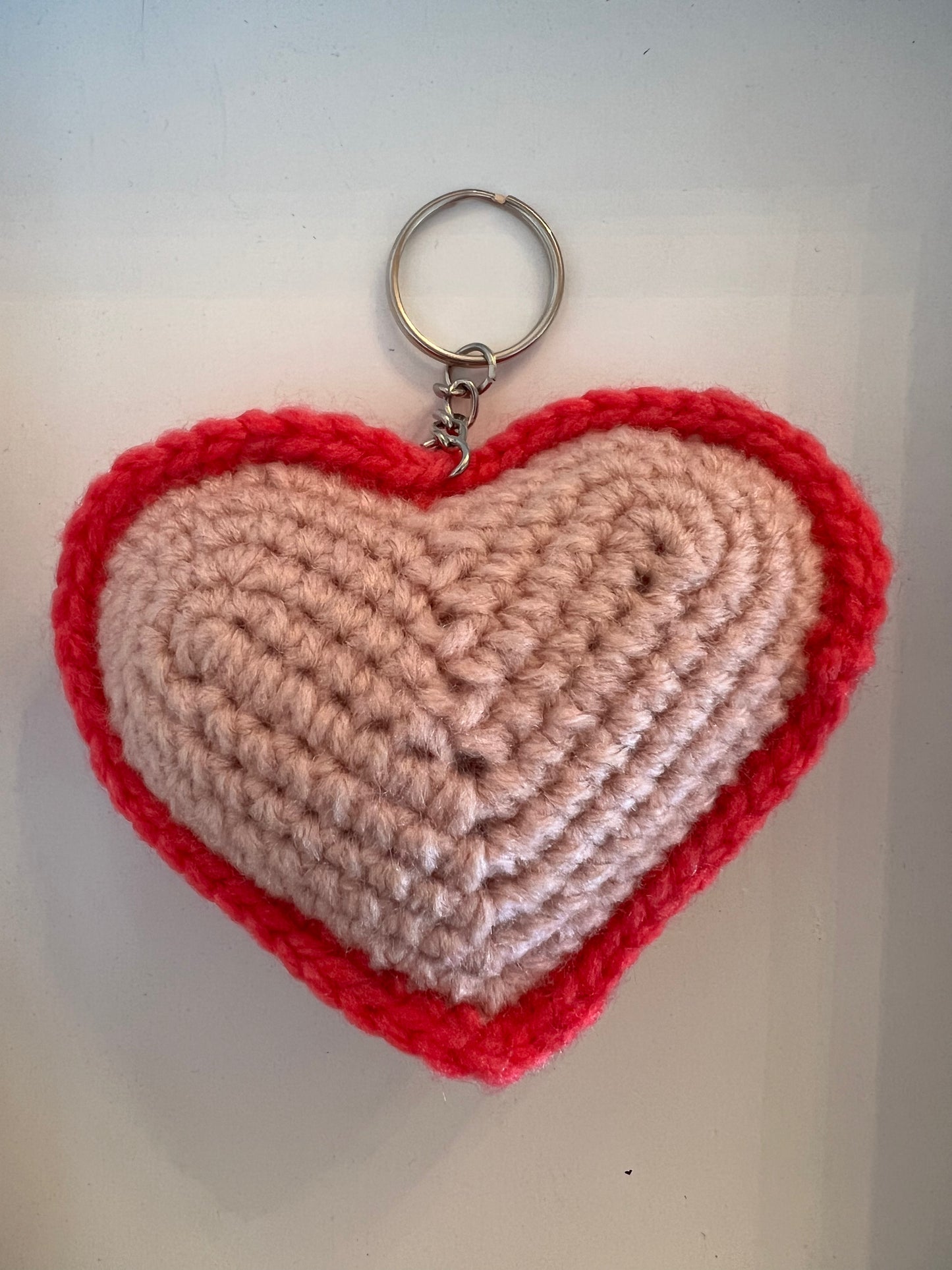 Crocheted Heart Key Chain