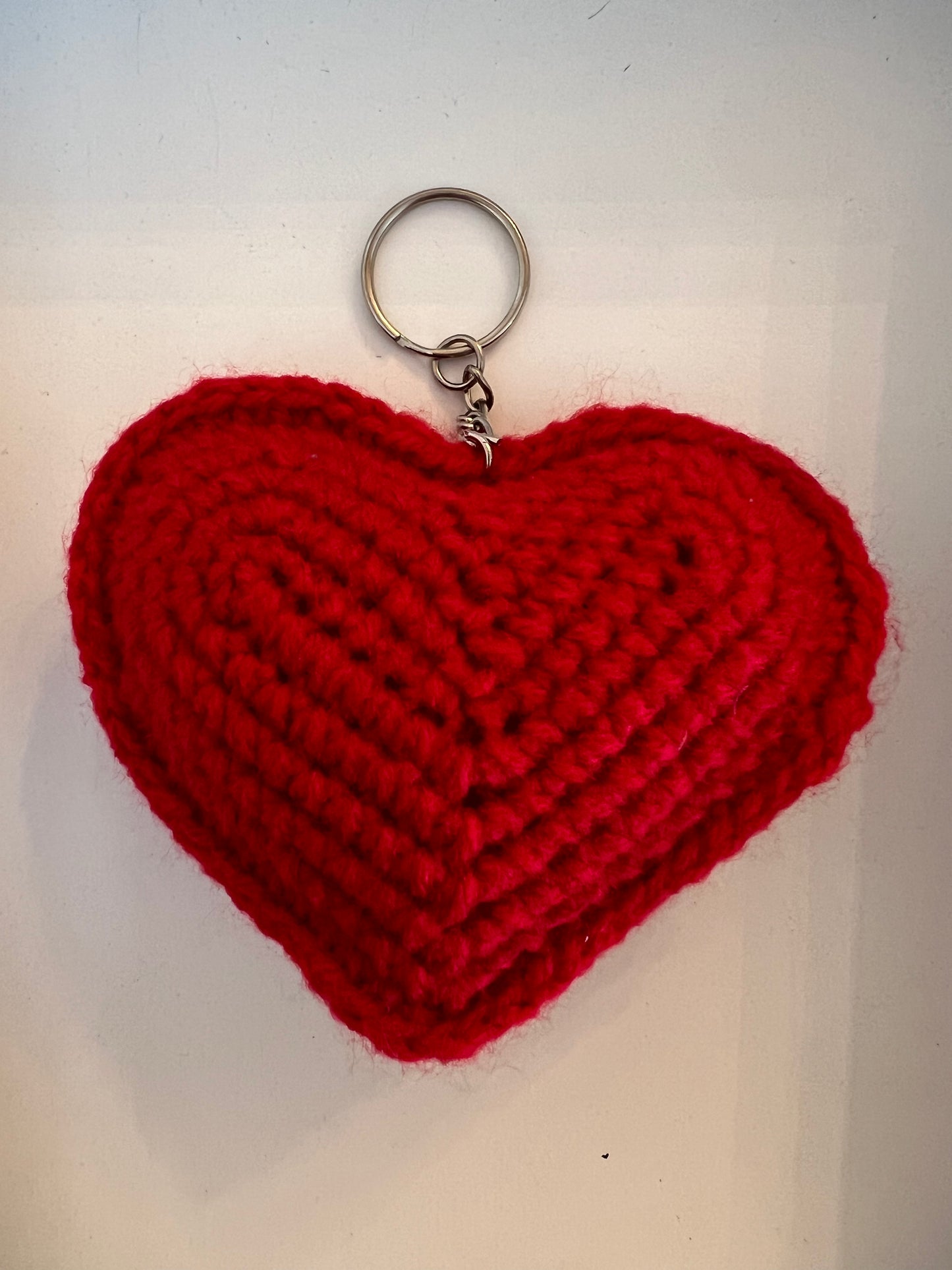 Crocheted Heart Key Chain