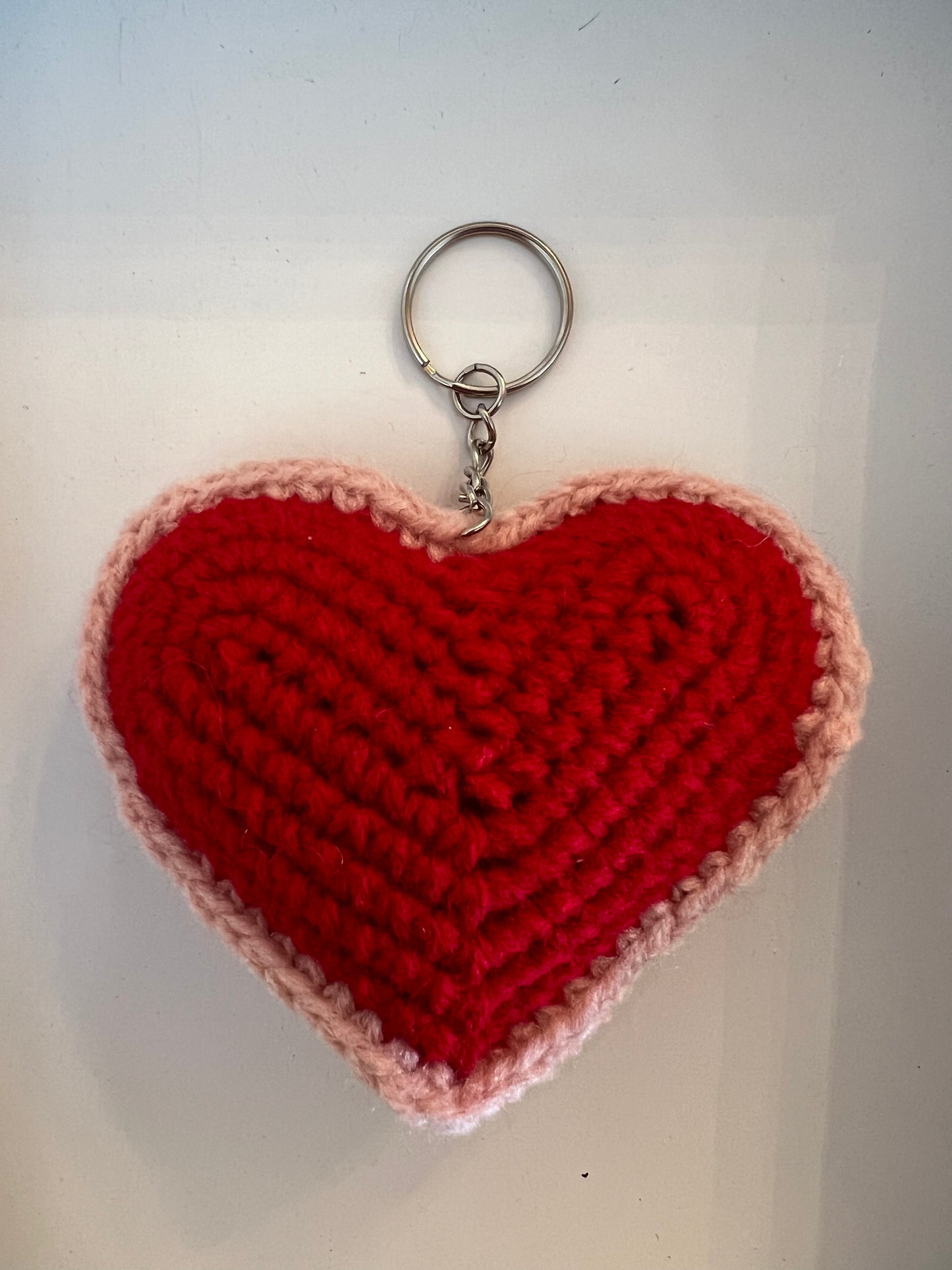 Crocheted Heart Key Chain