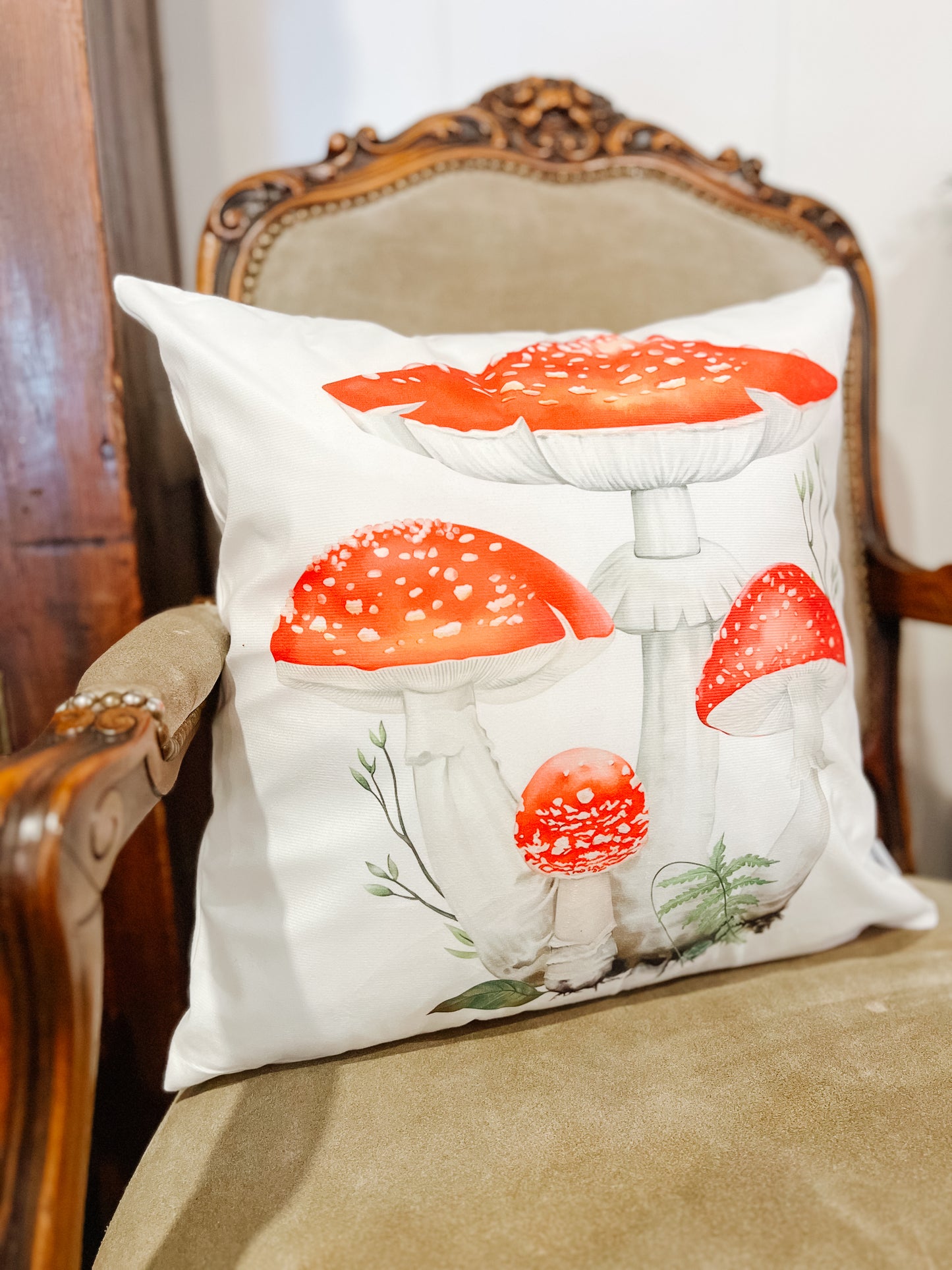 Red Mushrooms Pillow