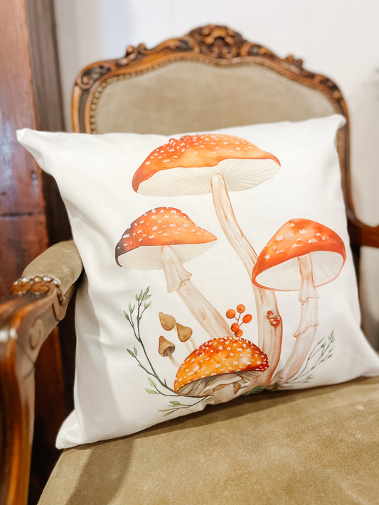 Orange Mushrooms Pillow