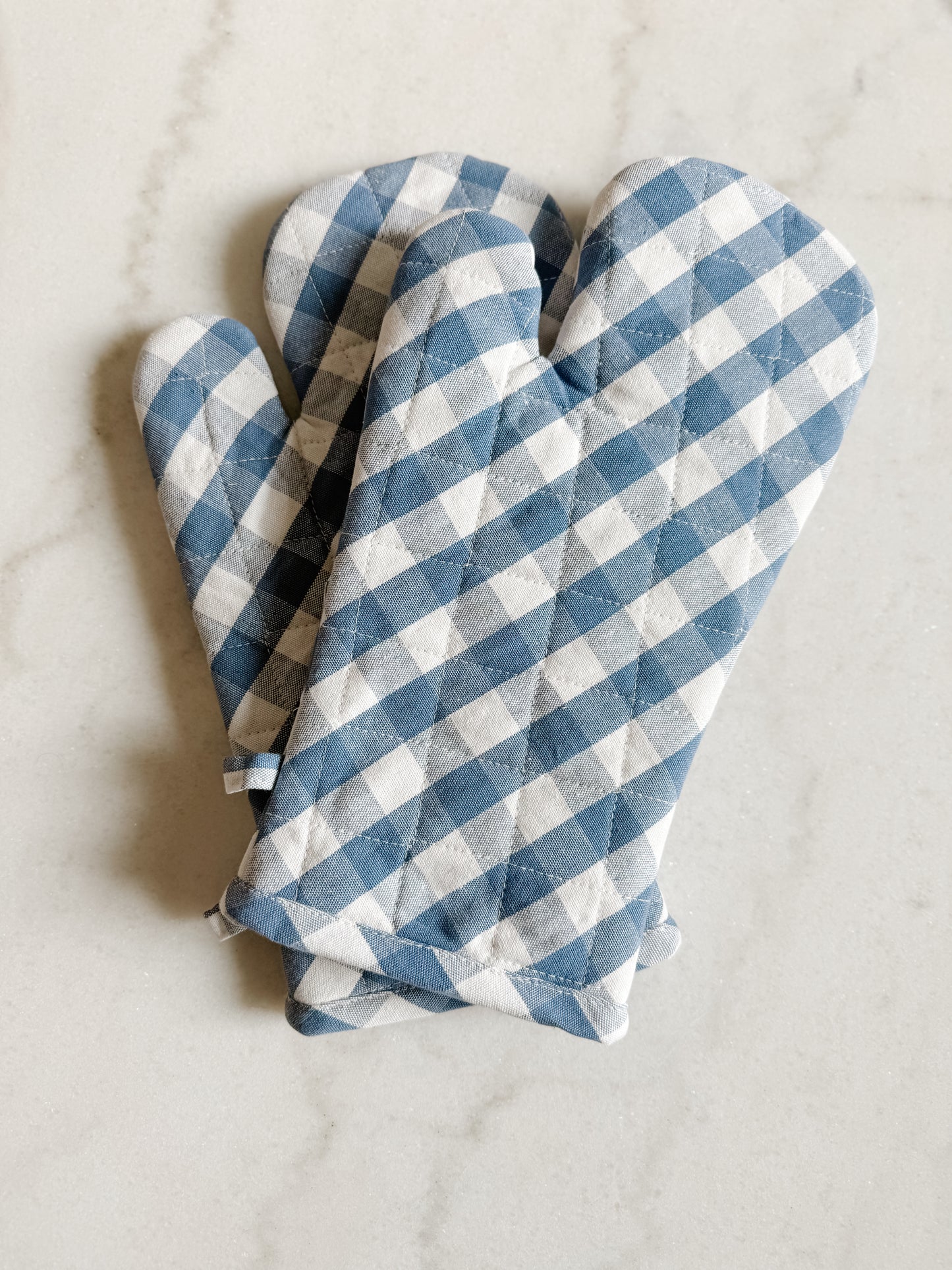 Oven Mitts - Blue Gingham