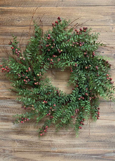 Red Berry Wreath 24”