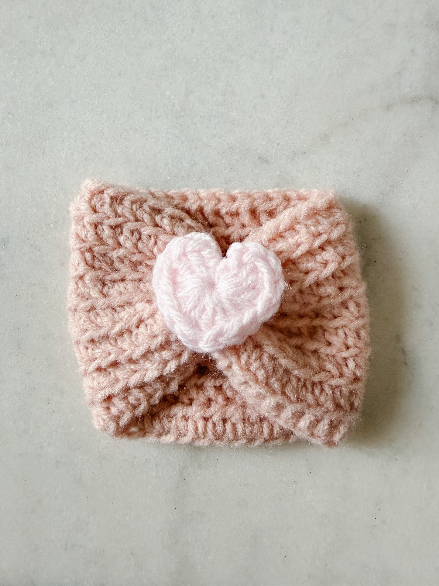 Crocheted Heart Cup Cozy