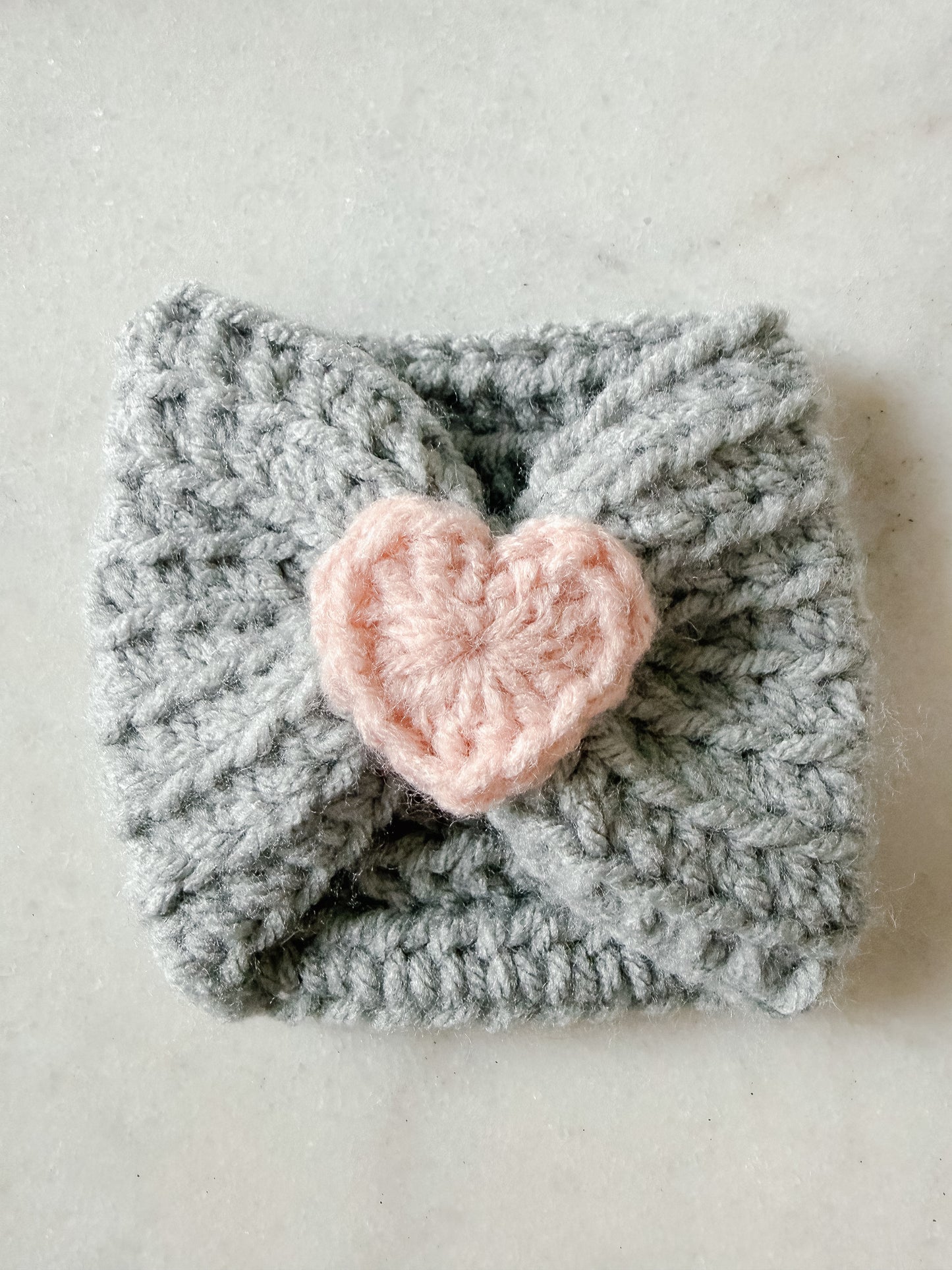 Crocheted Heart Cup Cozy