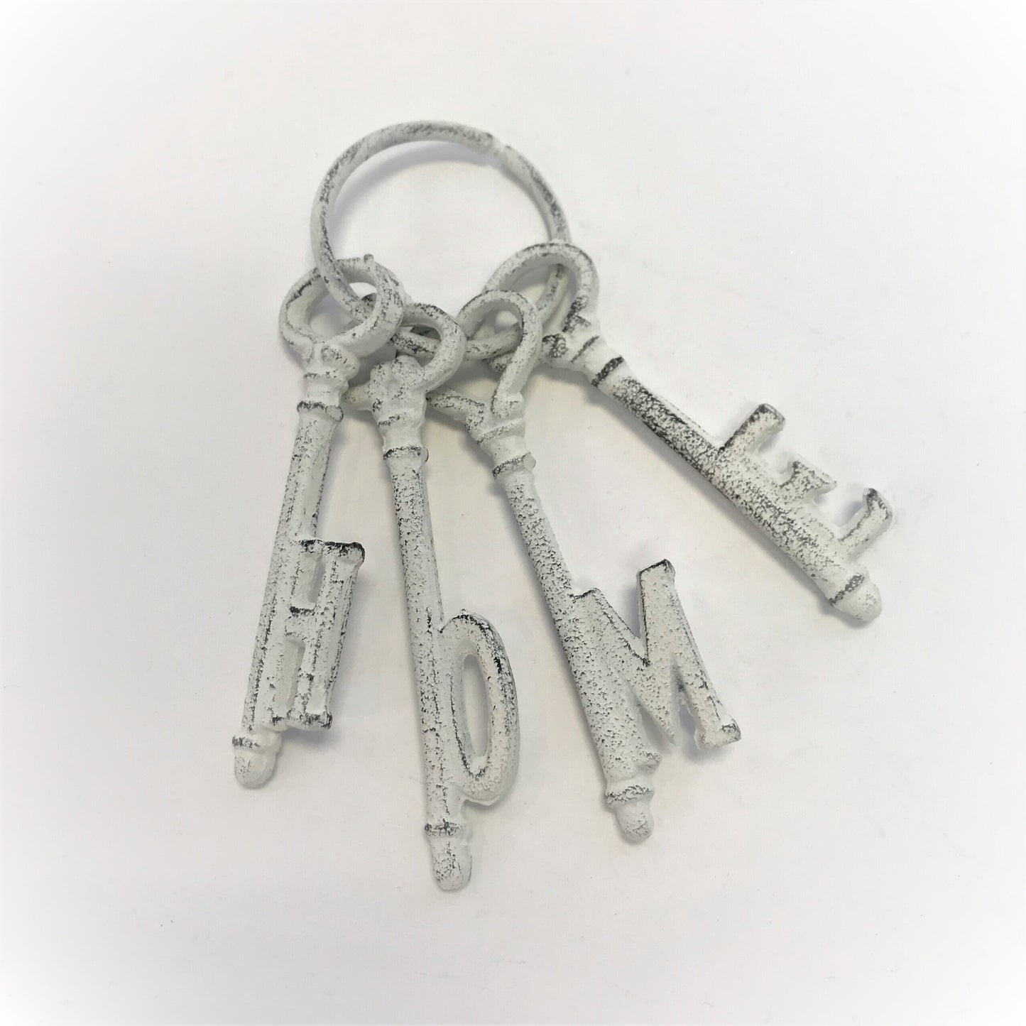 Cast Iron Home Keys - White