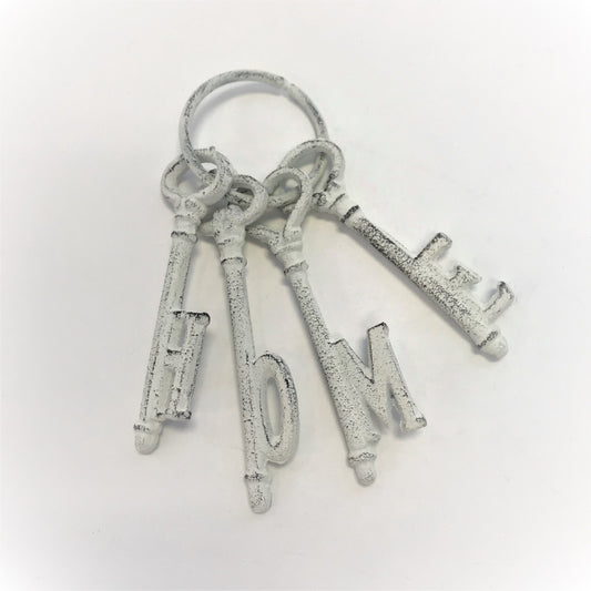 Cast Iron Home Keys - White