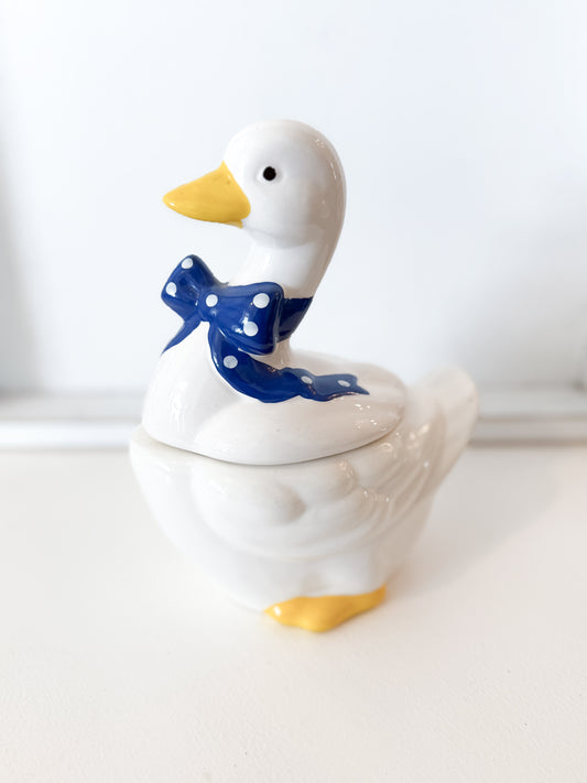Vintage Goose with Bow Canister