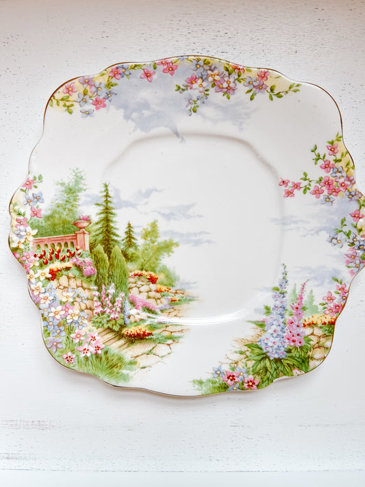 Vintage Floral Plate