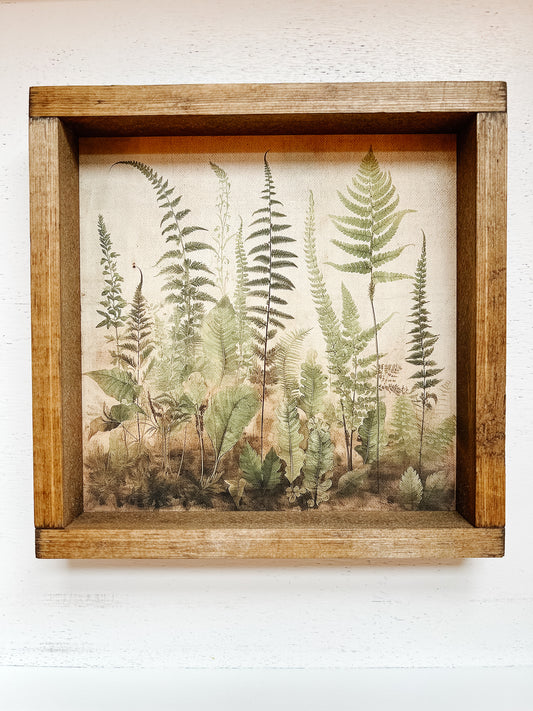 Vintage Ferns Framed Print