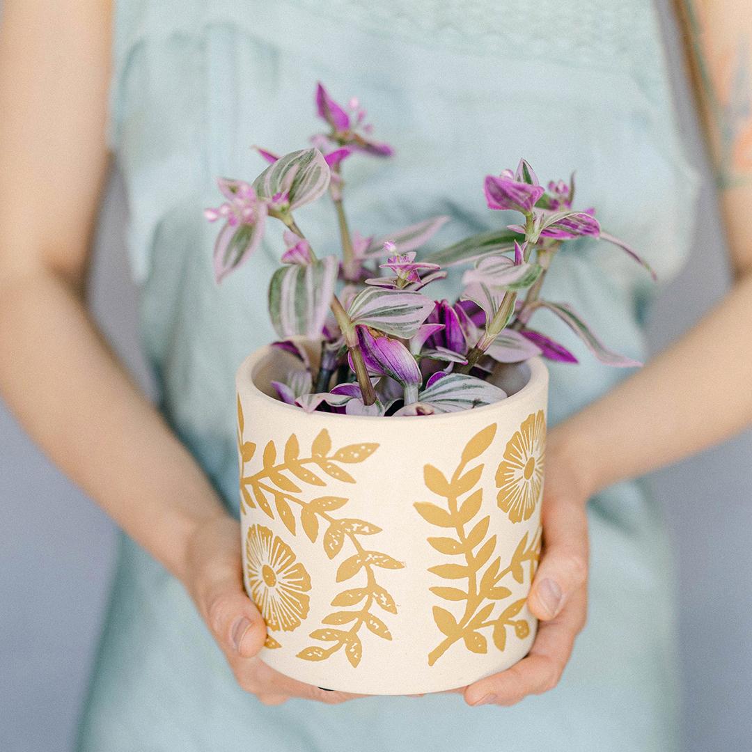 Yellow Flower Pots - Set of 2