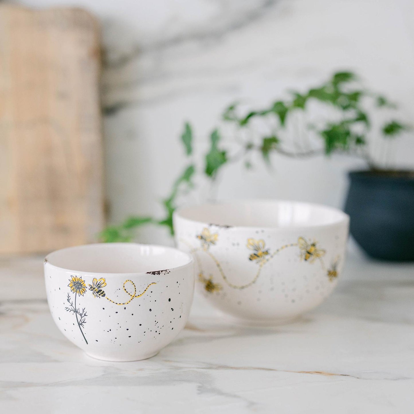 Honey Bee Ceramic Bowls - Set 2
