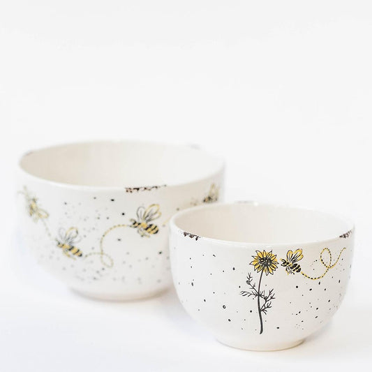 Honey Bee Ceramic Bowls - Set 2