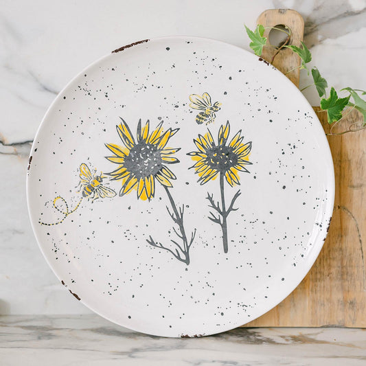 Honey Bee & Sunflower Serving Plate