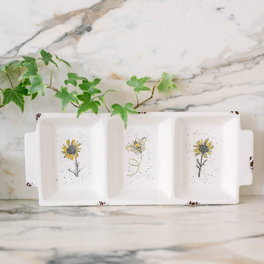 Honey Bee & Sunflower Serving Tray