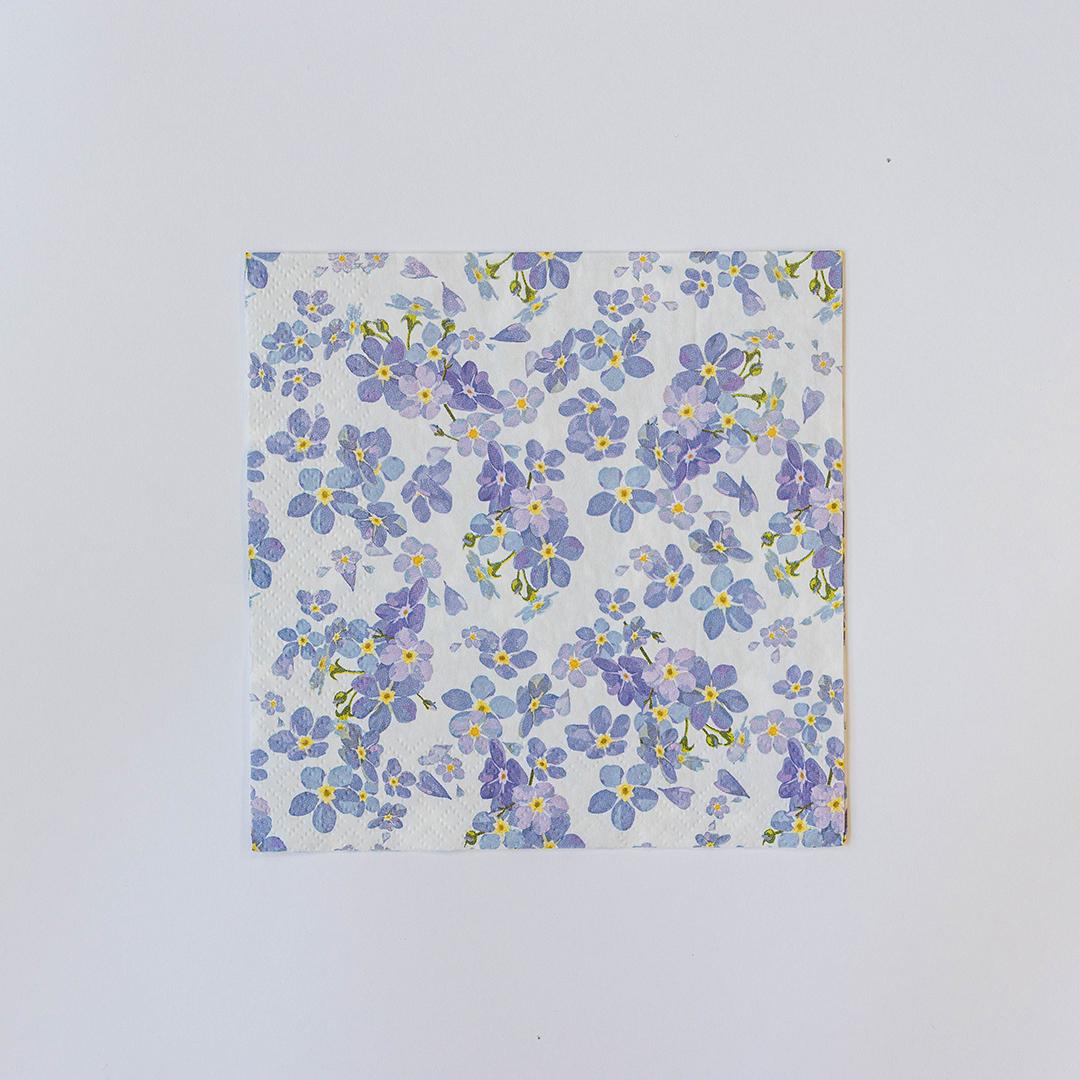 Purple Floral Napkins - Pack of 20